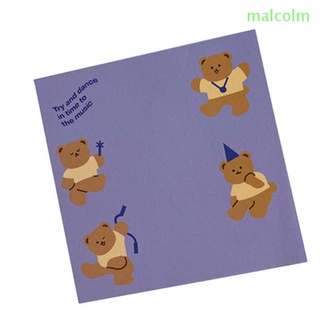 Malcolm1 lindo notas adhesivas suministros de oficina bloc de notas bloc de notas portátil papel para estudiantes suministros escolares papelería 50 hojas planificador de oso