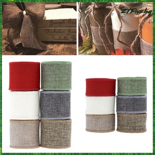 6 colores de arpillera cinta de tela de yute natural diy regalo envoltura vacaciones