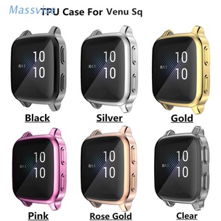 Massvise Compatible For -Garmin Venu SQ Watch Cover Soft Case Anti-Scratch Full Scre