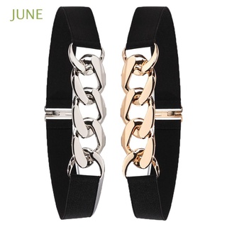 junio 2pcs moda elástico cinturones punk estiramiento cintura correa mujer ropa decoración cinturones ajustables decorativos cintura