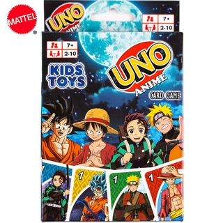 Mattel Games UNO:Cartoon Anime Demon Slayer One Piece Family Party Board Game Card Fun Poker Party juguetes