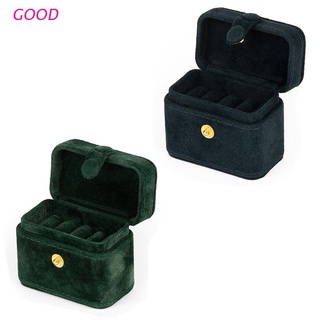 buen exquisito mini anillo caja de pendientes adorno organizador de almacenamiento de viaje portátil joyería contenedor