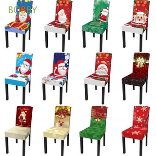 bobby banquete asiento cubierta anti-sucia silla diapositiva cubierta de navidad silla cubre elástico extraíble cocina decoración del hogar comedor santa impresión