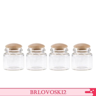Brlovoski2 4 piezas botella De vidrio Para dulces con corcho/taza De cocina/decoración De Casa De muñecas