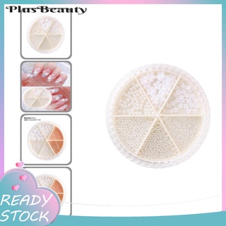 < Pluscloth > Mini Perla De Uñas Adorno De Diamantes De Imitación Mezclado Colorido Perlas 3D Redondo Para Mujer