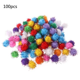 la 100pcs 25mm mini poms suave esponjoso pompones bola de purpurina hechos a mano juguetes de niños diy suministros de costura de color mezclado