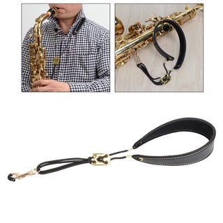 Correa De cuello ajustable Para saxofón De cuero negro flexible Para Alto Soprano Tenor