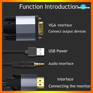 Adaptador De audio VGA a HDMI con Alta resolución