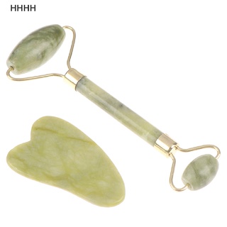 [WYL] Rodillo y Gua Sha herramientas de Jade Natural rascador masajeador con piedras para cara **