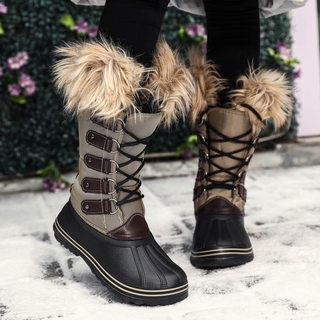 tamaño: 36-42 mujeres botas de nieve de invierno mantener botas calientes de felpa botas de tobillo