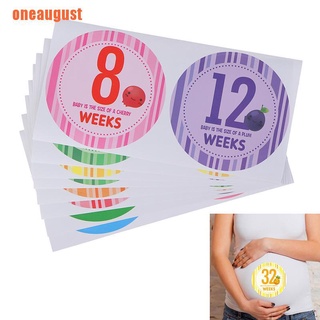 【ust】16 Pcs/Set Pregnancy Milestone Stickers Women Weekly Belly Clothing Stick