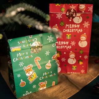 Bolsa de papel Kraft bolsa de caramelos bolsas de navidad hermosa Santa Claus decoración del hogar bolsa de almacenamiento de papel Kraft