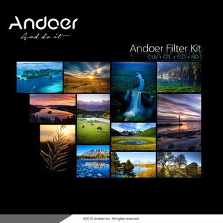 ANDOER Casy set de filtros Uv circulares Para fotografía de 8/ndoer/58mm Uv+Cpl+Fld+Nd (Nd2/Nd4/Nd8) (9)