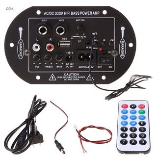 COA Home Power Amplifier Board 12V 24V 220V Bluetooth compatible Con Reproductor De Radio FM AC/DC D3OK HIFI Bass AMP Soporte SD/TF USB