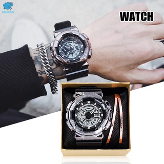 Electronic Watch Matched With Bracelet Male Student Personality Trend Sports Waterproof Shock-Resistant Multi-Function