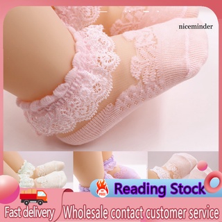 Nice_1 par de calcetines de encaje estampado Floral transpirable amigable con la piel bebé niñas encaje calcetines para verano