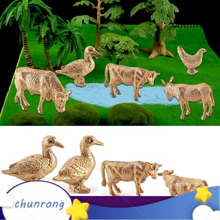figura cr—12 piezas de múltiples estilos de aves de corral diseño elegante educativo miniatura color dorado avícola animal figurita para entretenimiento