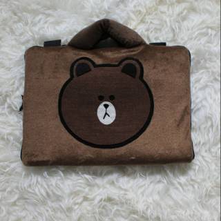Cabeza marrón delgado marrón portátil bolsa de 10-17 pulgadas Leptop Softcase portátil Netbook Macbook pegatina