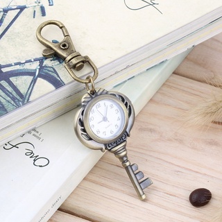 MM nueva moda antigua Retro aleación en forma de llave colgante bolsillo reloj llavero (6)