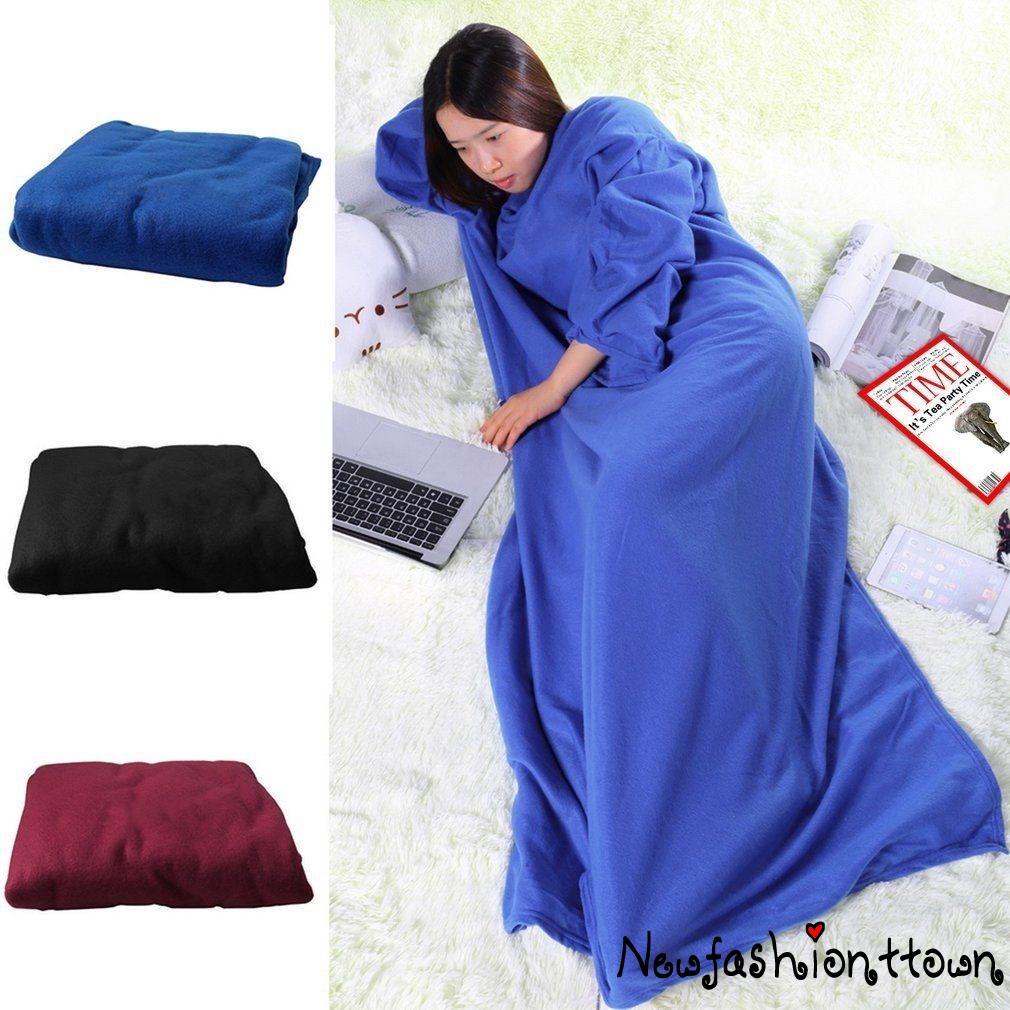 Tw: manta de forro polar cálida para el hogar, invierno, manta de bata con mangas (1)