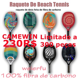 [CAMEWIN-230R $] Raqueta Profesional De Tenis De Playa EVA De Carbono Completo Flexible Con Bolsa