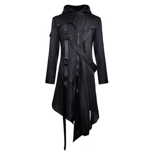 feiyan Men's Coat Printing Fashionable Steampunk Retro Uniform Stand Collar Coat