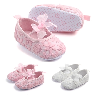 Lindo Encaje Arcos Flor Bebé Calcetines Zapatos Niña Recién Nacido Antideslizantes Suelas De Goma Suave