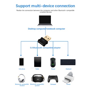 5,0 Adaptador compatible con Bluetooth Transmisor USB para PC Receptor de computadora Auricular para computadora portátil Impresora de audio Receptor de Dongle de datos (8)