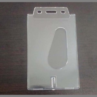 rgb 1pcs vertical transparente plástico duro de negocios tarjeta de crédito id titular de la insignia mejor