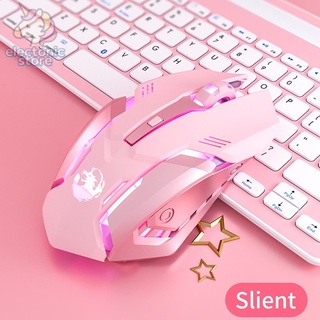 Ratón rosado para juego de rosas/mouse USB Rosa Gamer con Luz Silencioso ergonómico para Pc Laptop computadora