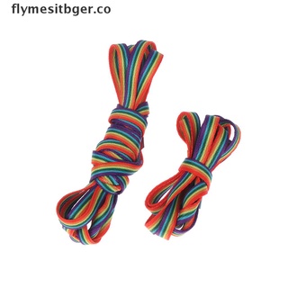 flyger 1 par de cordones coloridos arco iris gradiente planos cordones casual zapatos accesorios.