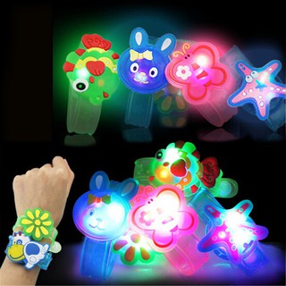 Waterheartmoon linterna LED reloj de pulsera pulsera juguete lindo de dibujos animados de Halloween navidad niños