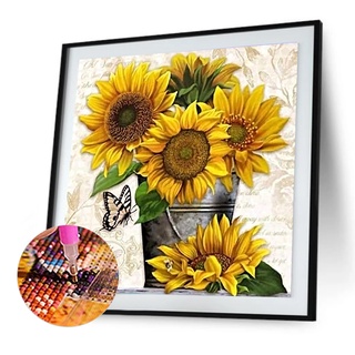 ☊Fou_sunflower broca completa diamante pintura bordado Kits de punto de cruz☊ (2)