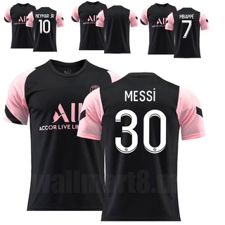 PSG Jersey 2021-2022 Paris Saint Germain Messi Camiseta De Fútbol Neymar Soccer Tees Unisex Rosa Negro Tops