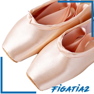 [FIGATIA2] Mujeres Niñas Ballet Danza Zapatos Suave Satén Pointe Gamuza Suela Yoga Ropa De Baile