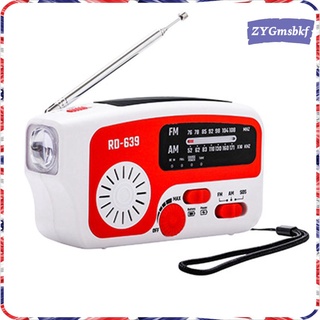 Weather Radio Emergency Hand Crank AM/FM Portable Camping Weather Radio with LED Flashlight1200mah Portable Charge for Phone Survival