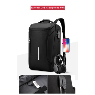 💗Promoción💗Teemi Anti robo de carga superior 14" 15.6" portátil mochila coreana bolsa Pack resistente al agua almohadilla cerradura USB auriculares puerto Beg Galas (3)