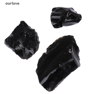 [ourlove] 1 Pieza De Cristal De Obsidiana Natural Negro Piedras Negras Para Hacer Joyas .