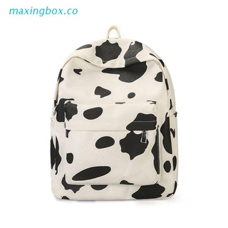 maxin vaca patrón mochila lona mochila gran capacidad daypack viaje bookbag adolescentes niñas mochila escolar (1)