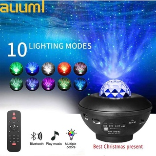 && Luz de estrella lámpara de proyección USB bluetooth música mesita de noche luz de noche LED luz de proyección láser [auum1]