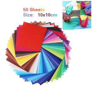 50 hojas de Origami de una sola cara DIY color hecho a mano de papel cuadrado artesanías para niños (1)
