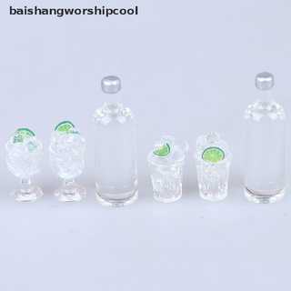 bswc 3pcs 1:12 casa de muñecas miniatura botellas de vino tazas juego de cocina juguete accesorios nuevo