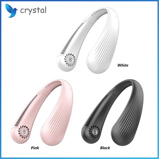 Cristal portátil colgante ventilador de cuello USB recargable hogar deportes al aire libre Mini ventilador silencioso