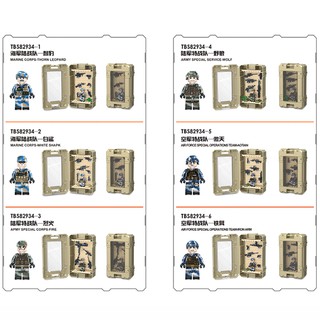 compatible con lego minifigura muñeca bloque de construcción de juguete rompecabezas niño militar fuerzas especiales caja de almacenamiento