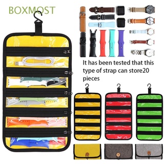 boxmost nueva bolsa de almacenamiento rollo correa de reloj organizador bolsa de viaje portátil colgante caso/multicolor