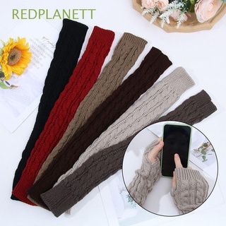 REDPLANETT Fashion Arm Warmers Length 50cm Twist Pattern Long Gloves Imitation Sleeves Clothing Accessories Women Man Autumn Winter Knitted Mittens/Multicolor