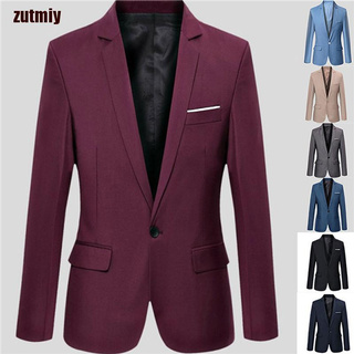 [zutmiy] chamarra de negocios para hombre, abrigo Formal, manga larga, solapa, se adapta a un traje Buttom YDY