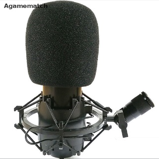 Agamematch 2 piezas micrófono de estudio micrófono de espuma cubierta protectora negro 75X60mm MY