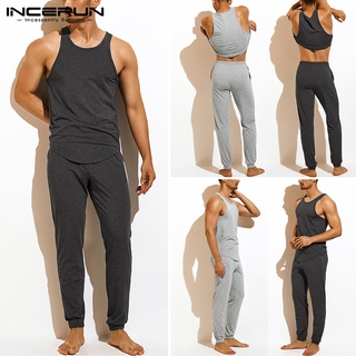 Xman - conjunto de pijamas cómodos para hombre, sin mangas, chaleco+pantalones lisos