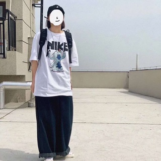 Nike manga corta macho puntada articulación T-shirt mujer verano delgado impresión suelta Casual pareja media manga superior (7)